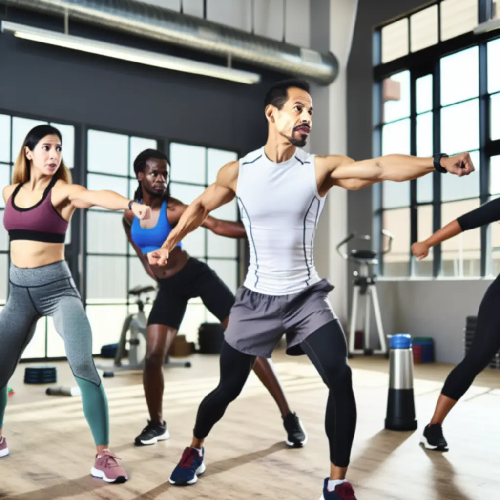 Edző erőnléti csoportos órát vezet a BodyFiit Clubban